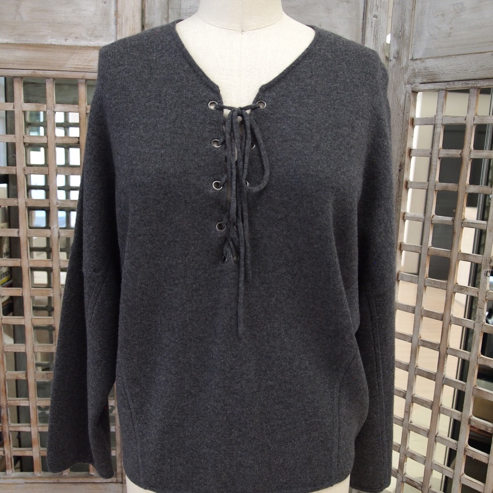 Vince Lace-up Neck Sweater